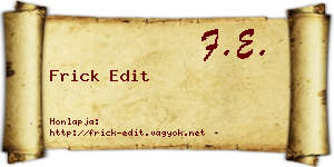 Frick Edit névjegykártya